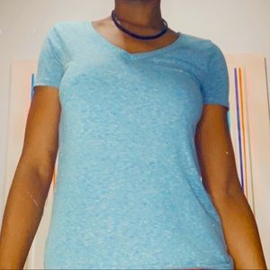 Light blue v neck top
